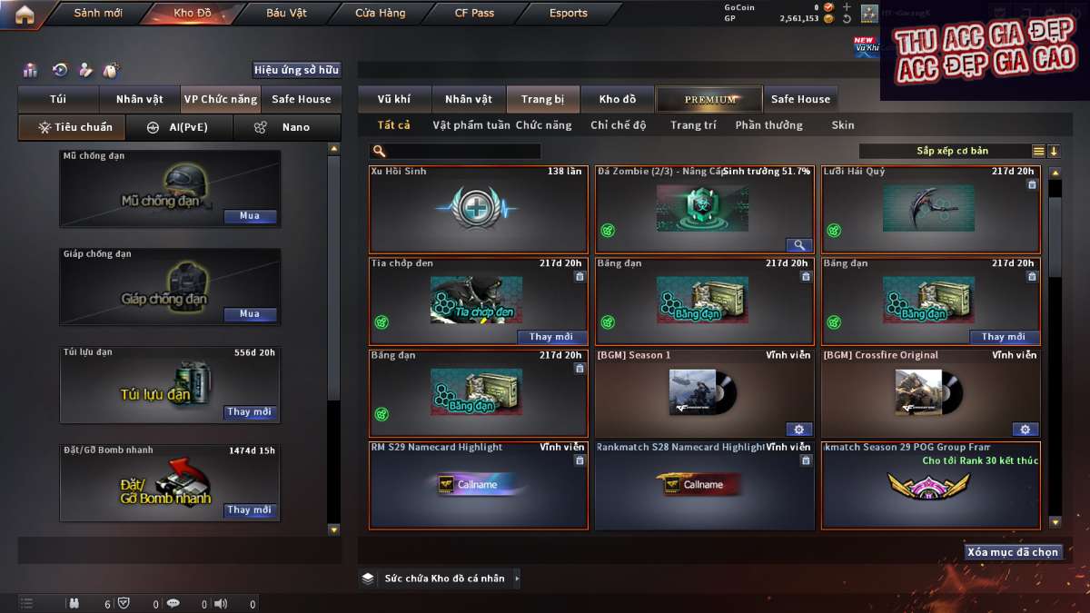 shop acc cf uy tin gia re